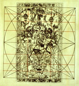 Palenque Tomb Sarcaphogus Lid Tree of Life Ascension (compares to Izapa Stela 25)