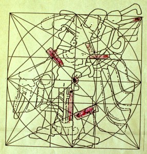 Izapa Stela 4 Priestly King with Geometry overlay showing precision in spacing.